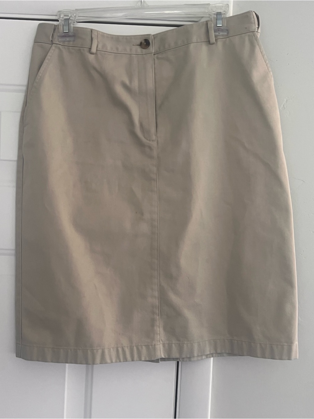 L.L. Bean Beige Pencil Skirt - Classic Tailored Style